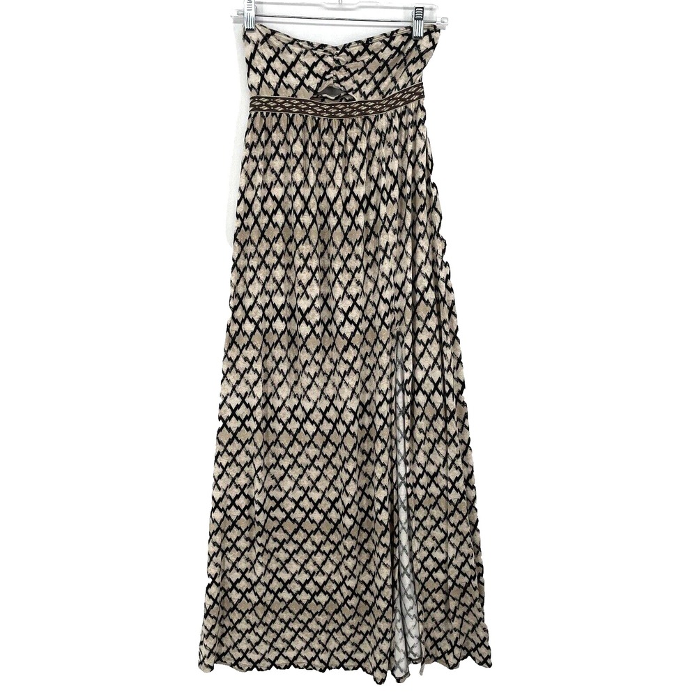 Anthropologie Silence+Noise‎ Cool Maxi Pull Up Dress Size S Strapless Geometric